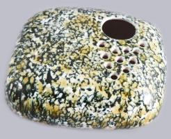 Ikebana váza. Komlós Testvérek terve alapján. Mázas kerámia, jelzett, hibátlan, 17x15 cm