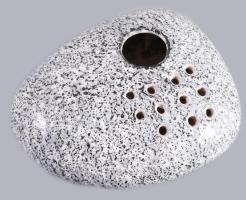 Ikebana váza. Komlós Testvérek terve alapján. Mázas kerámia, jelzett, hibátlan, 21x16 cm