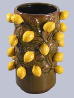 Plasztikus citrom díszítéssel citrustartó edény, jelzett, hibátlan, m: 30 cm