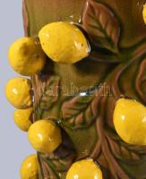 Plasztikus citrom díszítéssel citrustartó edény, jelzett, hibátlan, m: 30 cm