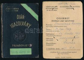 1947, 1951 2 db fényképes igazolvány a Pázmány Péter Tudományegyetem gyógyszerészhallgatója részére ...