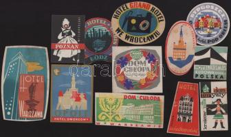 cca 1960-1970 12 db hotelcímke Lengyelországból