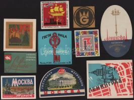 cca 1960-1970 10 db hotelcímke Szovjetunióból