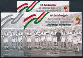 2023 Aranycsapatok - Az olimpiai bajnok labdarúgó válogatott 3 db-os emlékív garnitúra, 2 azonos sorszámmal Nr.: 00034, 1 db 00000 sorszámmal