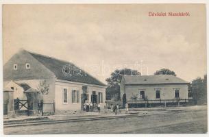 Muszka, Masca (Arad); Községháza, üzlet / town hall, shop (fl)