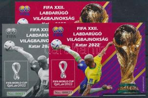 2022 FIFA XXII. Labdarúgó VB 3 db-os emlékív garnitúra Nr.: 00023 sorszámmal sorszámmal