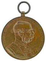 1898. "Jubileumi Emlékérem a Fegyveres Erő Számára / Signum memoriae (AVSTR)" bronz kitüntetés mellszalag nélkül, füllel, karikával T:XF