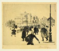 Markó Lajos (1882-?): Keleti Pályaudvar. rézkarc, papír, jelzett, 13x14 cm