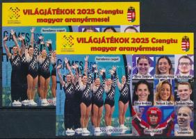 2025 Világjátékok - Csengtu magyar aranyérmesei emlékívpár 00000 sorszámmal, az egyik ajándék