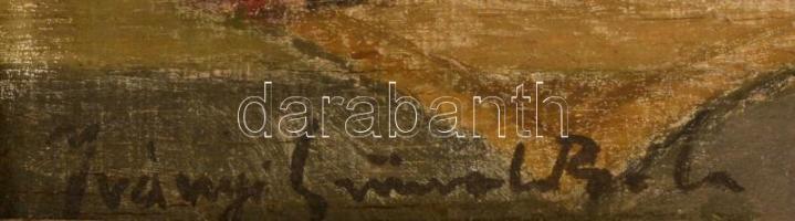 Iványi jelzéssel: Virágcsendélet. Olaj, falemez (kopott), hibás keretben, 17×12 cm