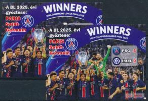 2025 Az UEFA / BL 2025 évi győztese: PSG emlékív pár, 0000 piros-kék sorszámmal, ajándék