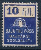 ~1940 Baja THJ. Város Bajtársi Szolgálata 10f levélzáró