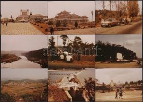 cca 1980 Magyar katonai delegáció Kínában, 26 db (többségében színes) fotó + 17 db további kínai fot...