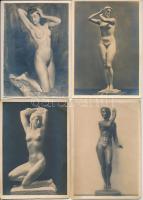 7 db RÉGI erotikus képeslap a müncheni "Haus der Kunst" náci művészek alkotásaiból / 7 pre-1945 German erotic nude lady postcards, NSDAP Nazi propaganda