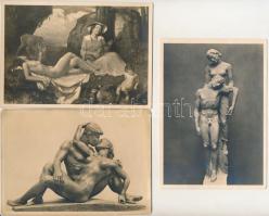 7 db RÉGI erotikus képeslap a müncheni "Haus der Kunst" náci művészek alkotásaiból / 7 pre...