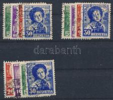 Svájc 1936 3 x Mi 306-309 (Mi EUR 105,-)