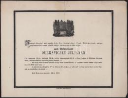 1861 Miskolc, téves szövegezésű halotti értesítő