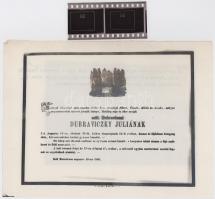 1861 Miskolc, téves szövegezésű halotti értesítő