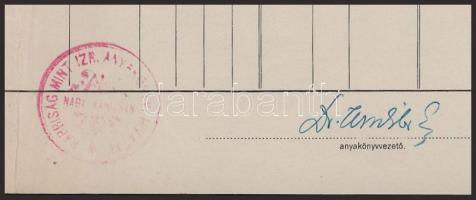 1939 Nagykanizsa, Winkler Ernő (Újpest, 1894 - Mauthausen, 1944) nagykanizsai főrabbi aláírása házas...