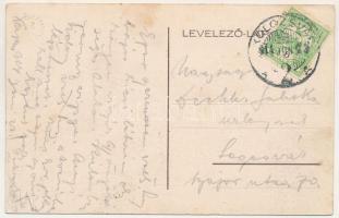 1914 Kiskapus, Kis-Kapus, Kleinkopisch, Copsa Mica; utca részlet, templom / street view, church (fel...