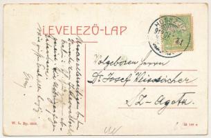 1912 Hosszúfalu, Satulung (Négyfalu, Sacele); látkép. W.L. Bp. 6095. / general view (kopott sarkak /...