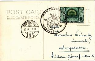 1940 Máramarossziget, Sighetu Marmatiei; vasútállomás, gőzmozdony, vonat / railway station, locomoti...