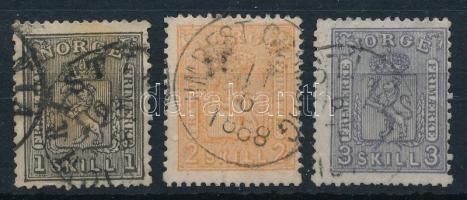 Norvégia 1867 Mi 11-13 (Mi EUR 185,-)