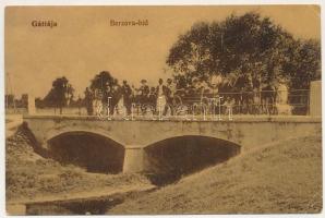 1912 Gátalja, Gáttája, Gataia; Berzava híd, lovaskocsi / Barzava river bridge, horse-drawn carriage (EK)