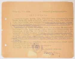 1947-1950 Vesztegetési ügy iratai: jegyzőkönyvek, ügyvédi meghatalmazás, idézés, stb