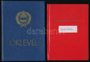 1973-1977 MSZMP Marxizmus-Leninizmus Esti Egyeteme leckekönyv és oklevél