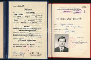 1973-1977 MSZMP Marxizmus-Leninizmus Esti Egyeteme leckekönyv és oklevél