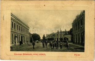1912 Érmihályfalva, Valea lui Mihai; Fő tér. W.L. Bp. N. 5989. / main square (EK)