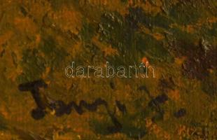 Olvashatatlan jelzéssel: Társaság. Olaj, karton. Dekoratív fakeretben. 63x94 cm. KIZÁRÓLAG SZEMÉLYES...