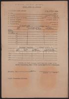 1956 Bp., Izrael követsége bevándorlás iránti kérelem kérelem formanyomtatványa, kitöltetlen