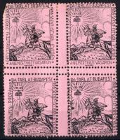 1938 II. Bélyeggyűjtési propaganda tárlat 2 db levélzáró négyestömb
