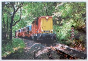 Kb. 60 db MODERN gőzmozdony, egyéb mozdony képeslap albumba rendezve / Cca. 60 modern railway, locmo...