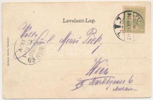 1901 Temesvár, Timisoara; Jenő herceg tér, Rukavina emlékmű. Uhrmann Henrik kiadása, szecessziós-vir...