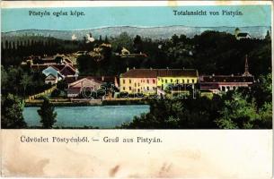 Pöstyén, Pistyan, Piestany; Pöstyén egész képe, látkép. Kiadja Gipsz H. / Totalansicht von Pistyán / general view (fl)