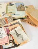 Cipősdoboznyi vegyes papírrégiség: fotók, iratok, nyomtatványok, stb