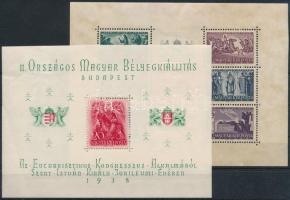 1938 ORBÉK + Szent István 1-1 blokk (**15.000) ORBÉK blokk betapadás, törés / gum disturbance, folds)