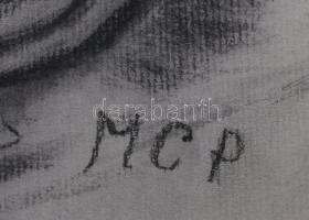 MCP jelzéssel: Alakok. Vegyes technika, papír. 29,5x42 cm