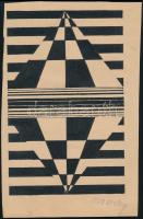 Vasarely jelzéssel: Geometrikus kompozíció. Vegyes technika, papír. 25x16 cm.