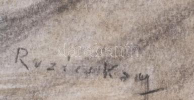 Ruzicskay jelzéssel: Munkások. Vegyes technika, papír. Kissé foltos. 42x29,5 cm