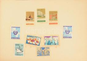 Gyufacímke-gyűjtemény: több száz darab magyar és külföldi gyufacímke, lapokon rendezve