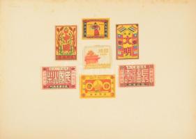 Gyufacímke-gyűjtemény: több száz darab magyar és külföldi gyufacímke, lapokon rendezve