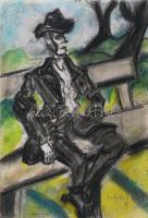 Scheiber H jelzéssel: Csavargó. Vegyes technika, papír. 42x29,5 cm.