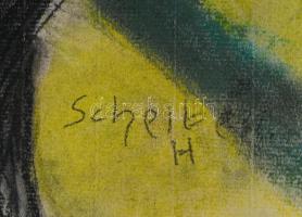 Scheiber H jelzéssel: Csavargó. Vegyes technika, papír. 42x29,5 cm