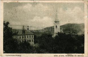 1951 Badacsonytomaj, római katolikus templom és iskola. Badacsonytomaji keresztény fogy. és ért. szövetkezet kiadása (r)
