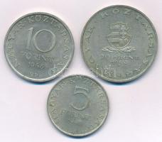1948. 5Ft Ag "Petőfi" + 10Ft Ag "Széchenyi" + 20Ft Ag "Táncsics", "Szabadságharc sor" mindegyik kapszulában T:AU,XF patina Adamo EM1, EM2, EM3