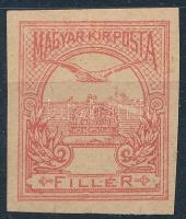 1900 Turul vágott próbanyomat értékszám nélkül, vízjel nélküli papíron, szép állapotban